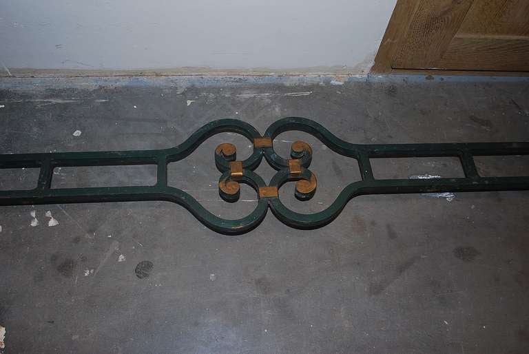 Mid-20th Century 20th Century Iron Console Table with Serpentino Marble Top