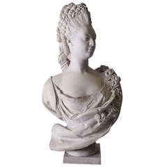 Antique 19th c. Porcelain Statue Marie Antoinette by Vavasseur (Sevres)