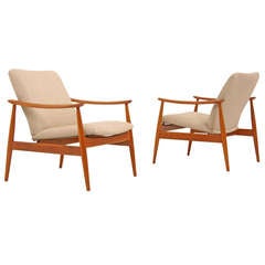 Danish Modern Teak Lounge Chairs by Finn Juhl