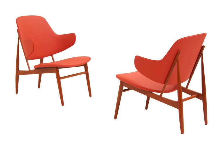 Danish modern teak “Penguin Chairs” by IB Kofod Larsen.