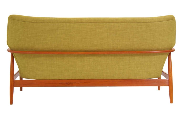 Mid-Century Modern Vintage Teak Wingback Sofa by Bovenkamp