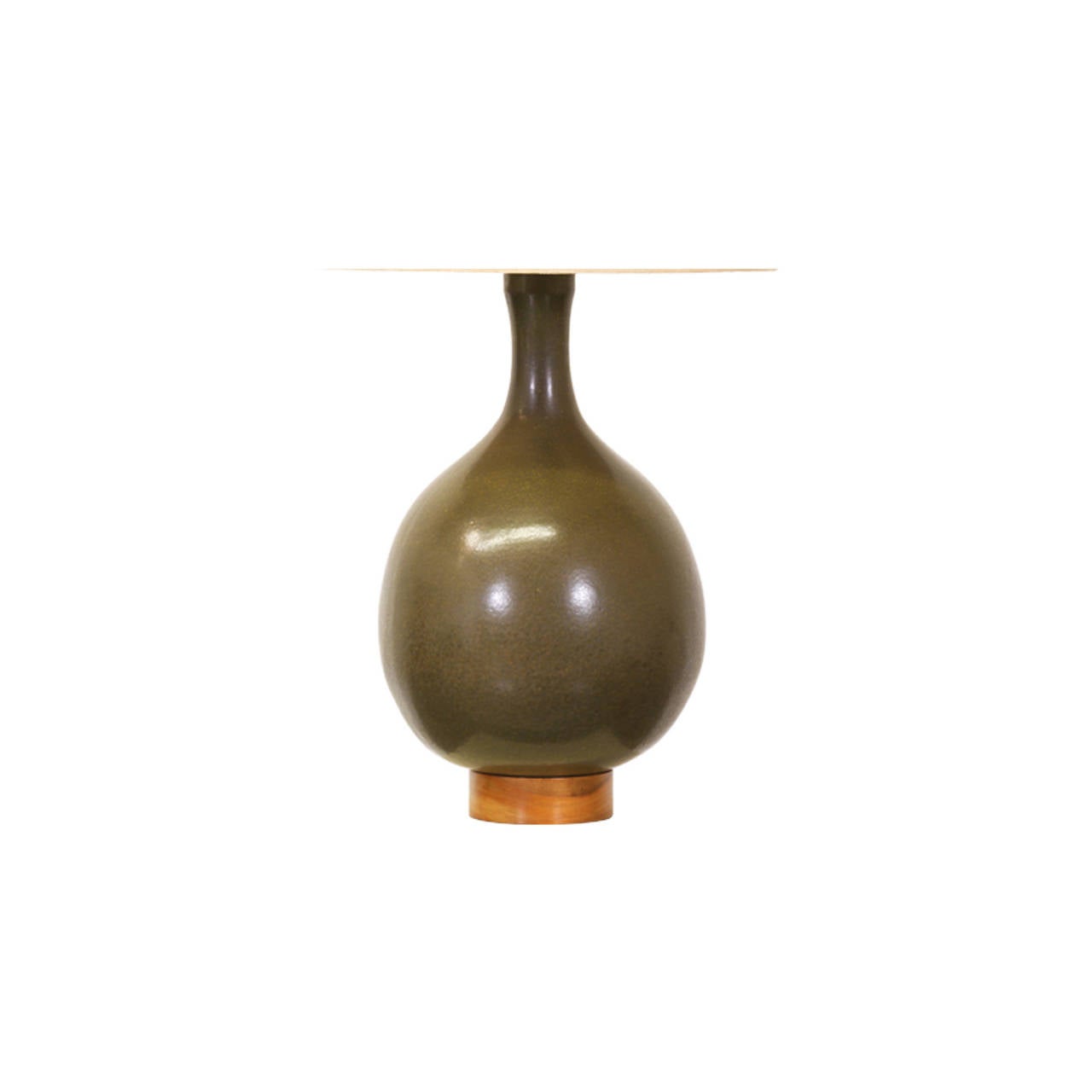 Mid-Century Modern David Cressey Olive Green Ceramic Table Lamp