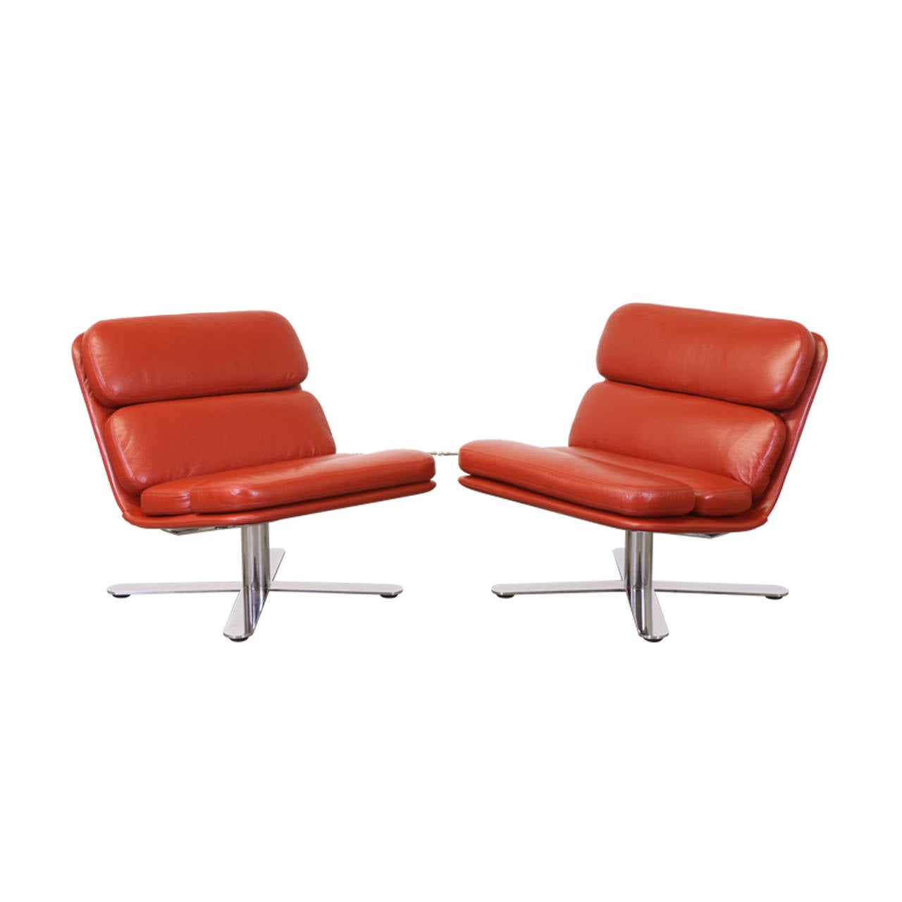 American John Follis “Solo” Leather Lounge Chairs for Fortress