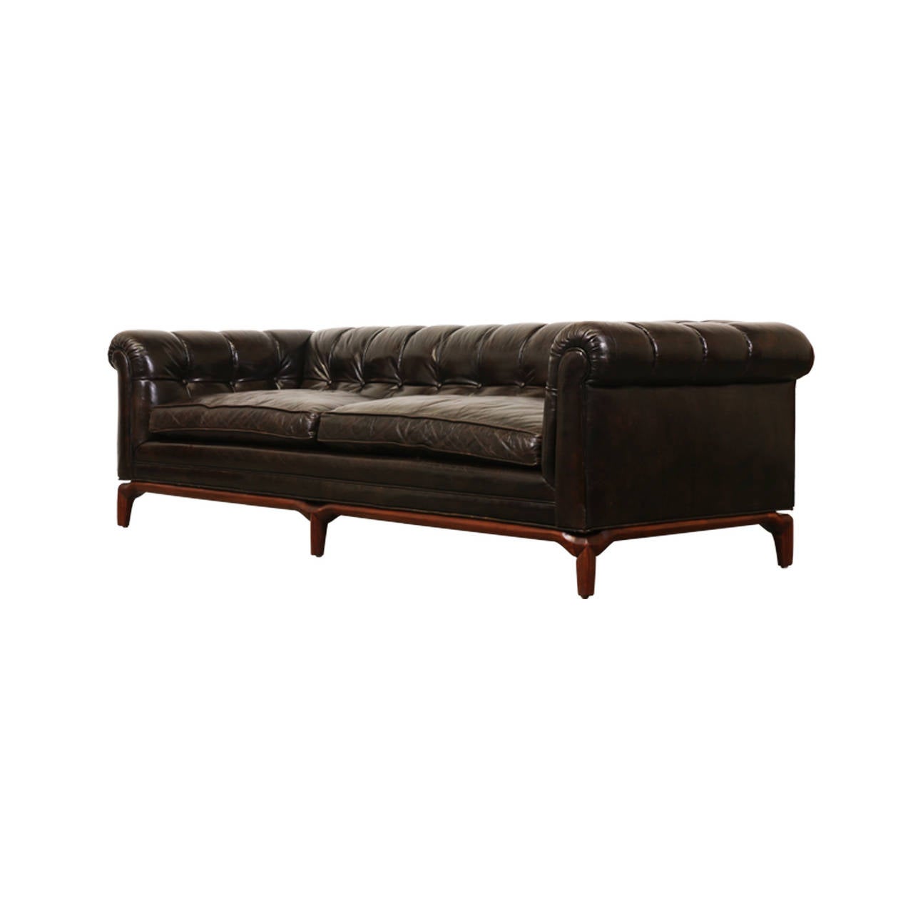 American Maurice Bailey Biscuit Tufted Leather Sofa for Monteverdi-Young