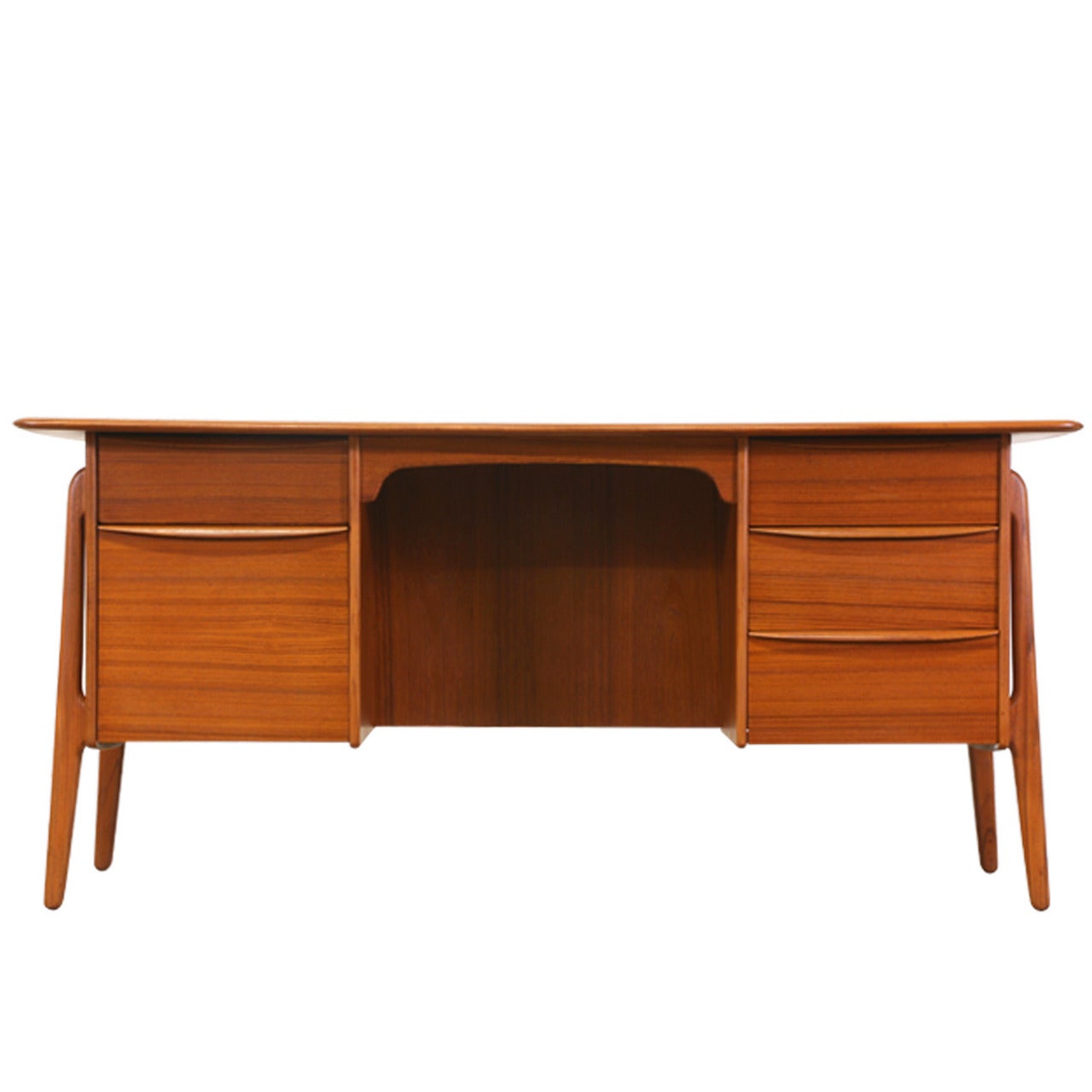 Svend A. Madsen Executive Teak Desk for Sigurd Hansen