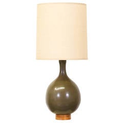 David Cressey Olive Green Ceramic Table Lamp