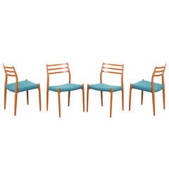 Niels O. Moller Model #78 Teak Dining Chairs for J.L Mollers Mobelfabrik