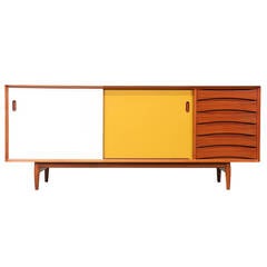 Arne Vodder Teak Credenza with Reversible Doors for Sibast