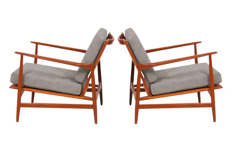 Selig Danish Modern teak lounge chairs by IB Kofod Larsen.