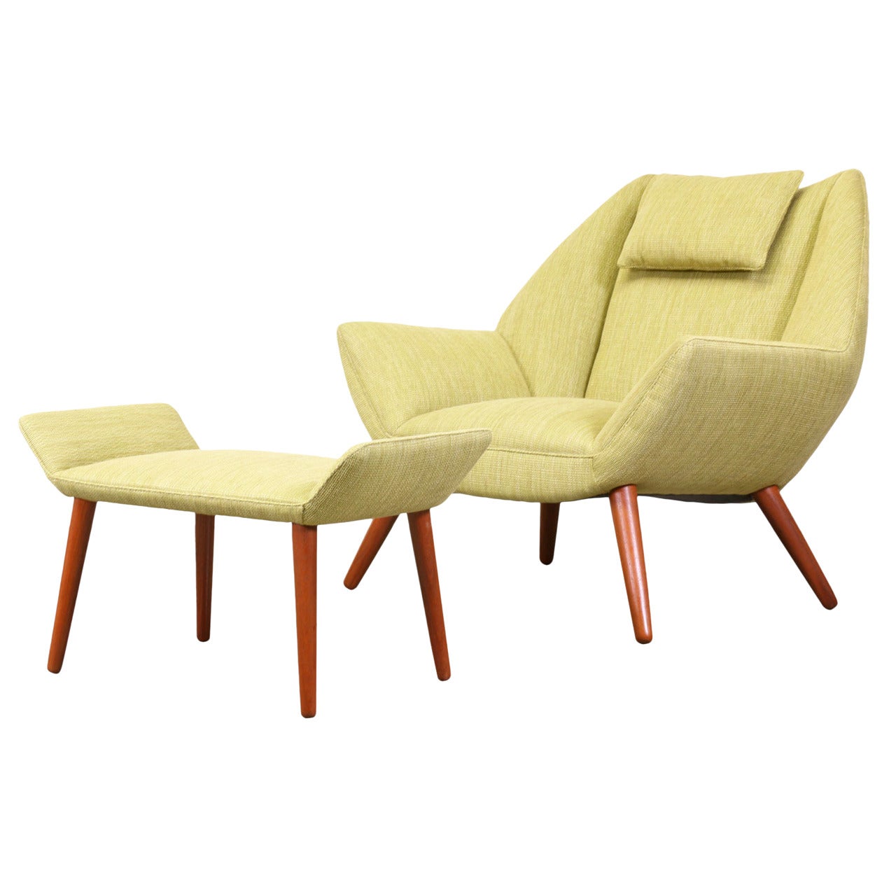Kurt Ostervig Model #12 Easy Chair with Ottoman for Schiller Polstermobelfabrik