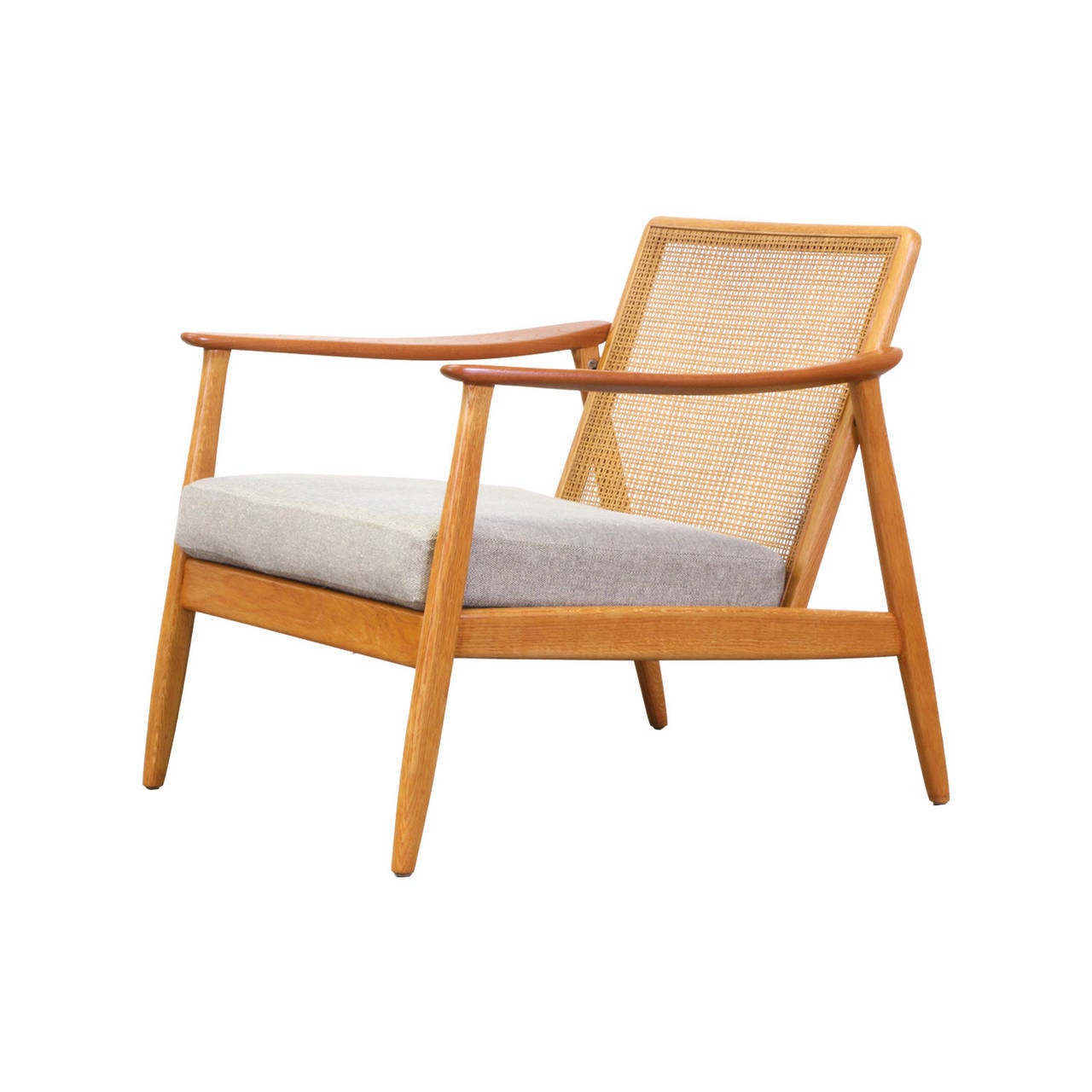Folke Olhsson Lounge Chair with Cane Backrest for Dux