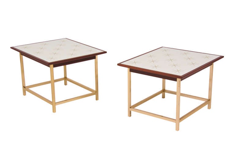 Drexel "Sun Coast" Brass Side Tables by Kipp Stewart & Stewart McDougall