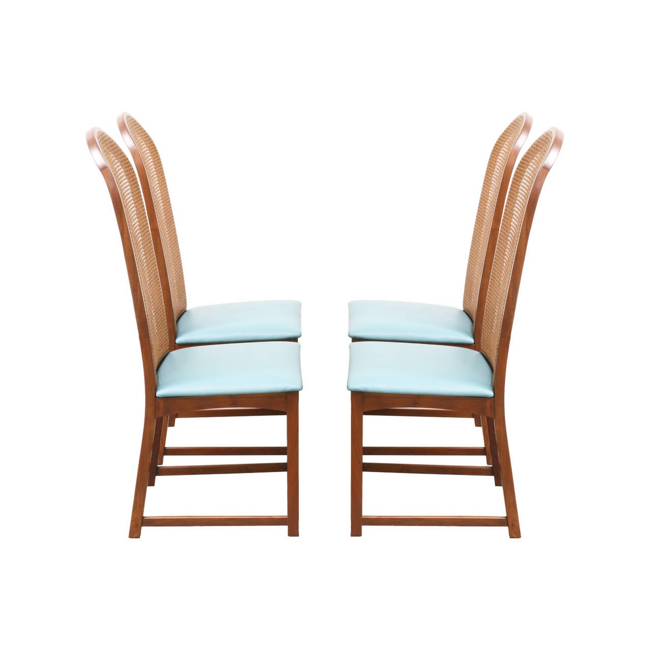 Mid-Century Modern Milo Baughman Dining Chairs with Cane Backrest for Thayer Coggin