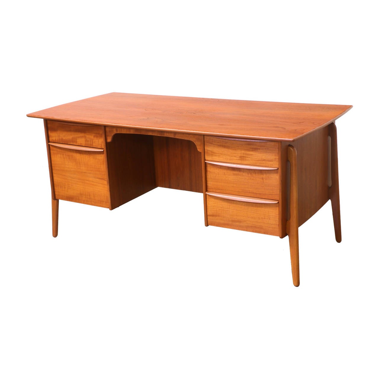 Danish Svend A. Madsen Executive Teak Desk for Sigurd Hansen