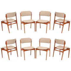 Danish Modern Teak Dining Chairs by Erik Buck