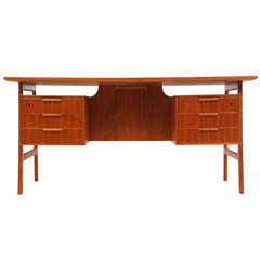 Omann Jun Danish Modern Teak Desk by Gunni Omann