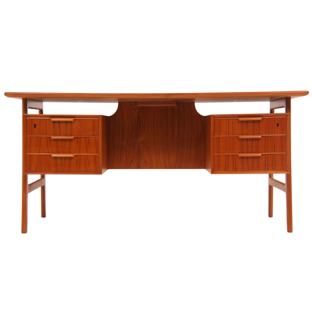 Omann Jun Danish Modern Teak Desk by Gunni Omann