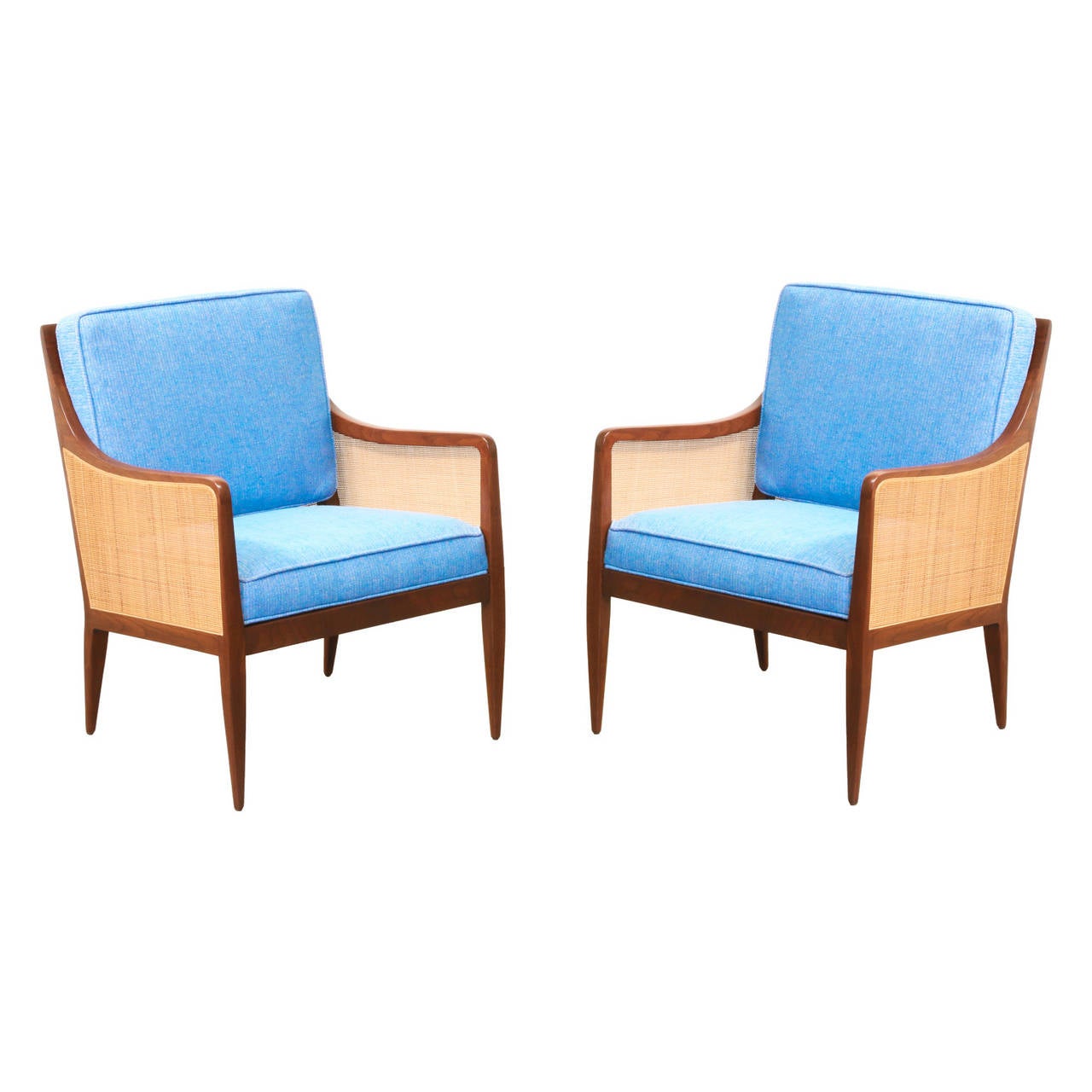 Mid-Century Modern Kipp Stewart Caned Armchairs for Directional