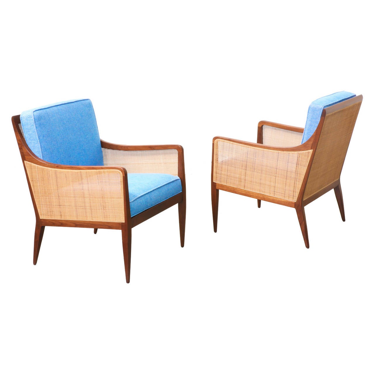 American Kipp Stewart Caned Armchairs for Directional