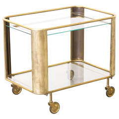 Mid-Century Modern Brass, Two-Tier Serving Cart Mid-Century Modern Brass, Two-Tier Serving Cart