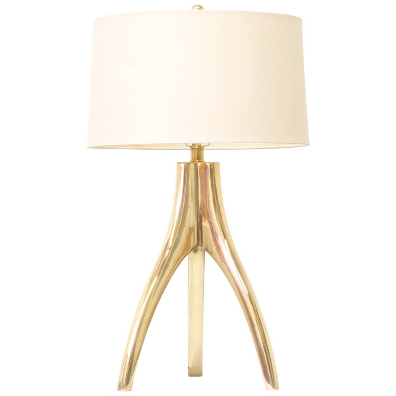 Vintage Brass Tripod Table Lamp‏ at 1stDibs