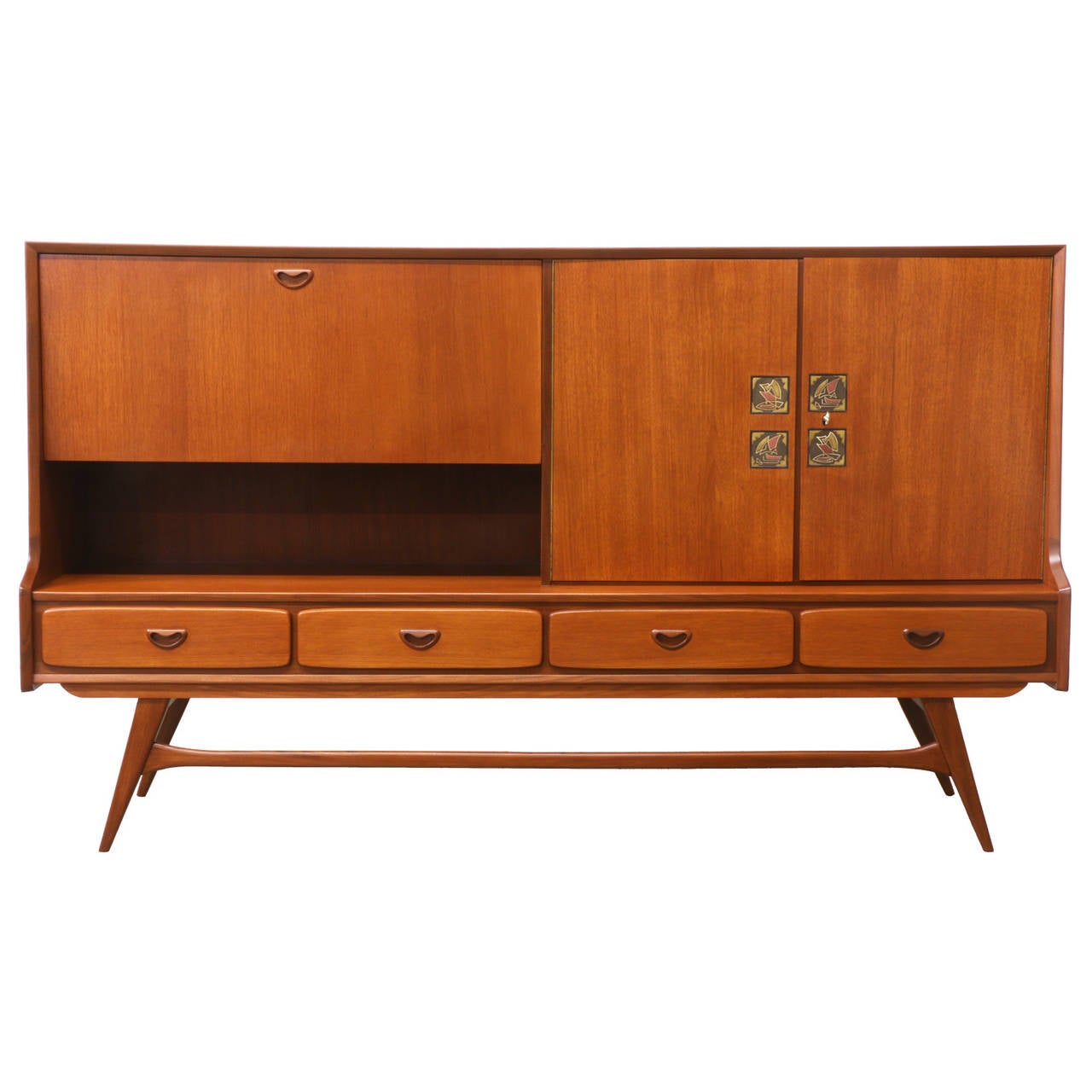 Designer: Unknown
Manufacturer: Unknown
Period/Style: Danish Modern
Country: Denmark
Date: 1960’s

Dimensions: 46″H x 78.75″L x 19.5″W
Materials: Teak
Condition: Excellent – Newly Refinished
Number of Items: 1
ID Number: