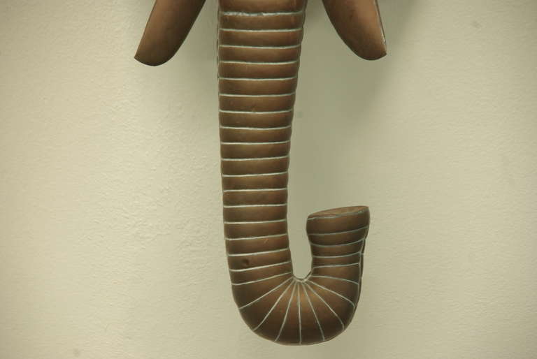 Monumental Copper Elephant Head Sculptures by Sergio Bustamante 1