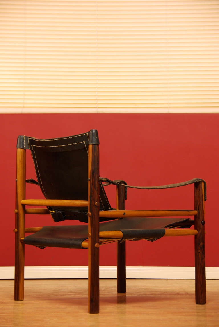 Arne Norell Rosewood Safari Lounge Chairs In Excellent Condition In Los Angeles, CA