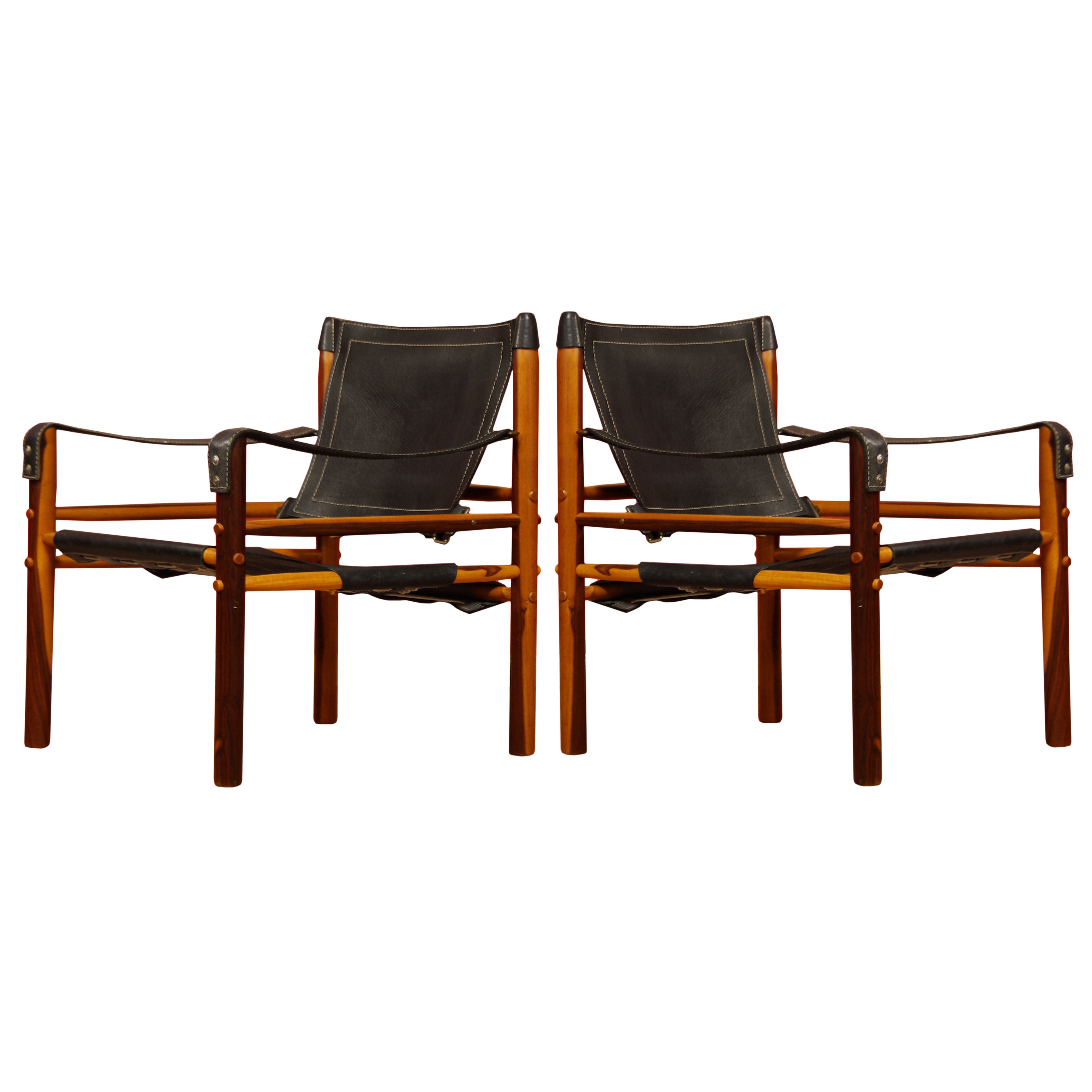 Arne Norell Rosewood Safari Lounge Chairs