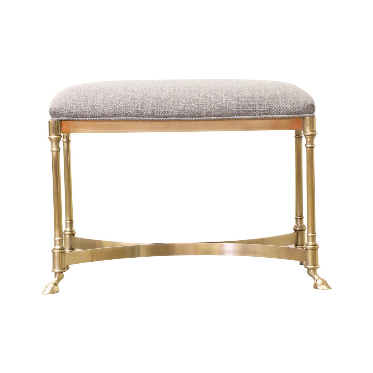 Designer: Unknown
Manufacturer: Unknown
Period/Style: Mid Century Modern
Country: Italy
Date: 1970’s

Dimensions: 19″H x 26.25″W x 16.75″D
Materials: Brass
Condition: Excellent – Newly Reupholstered
Number of Items: 1
ID Number: