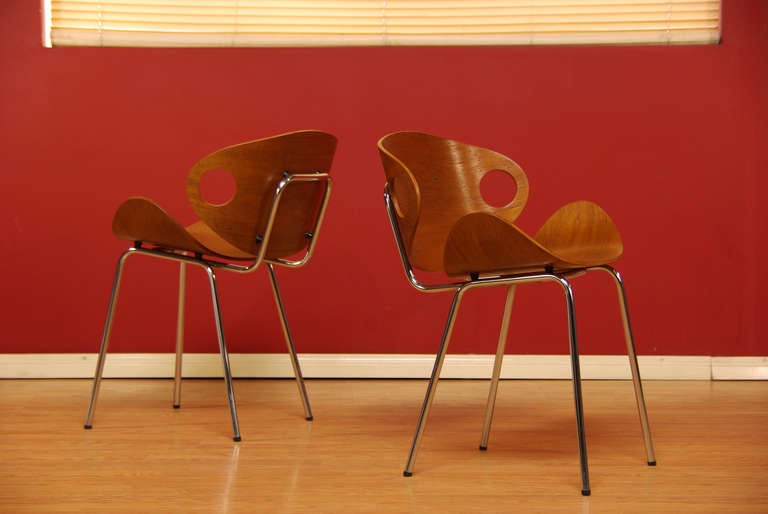 Mid-Century Modern Vintage Plywood Chairs by Ola Kettunen
