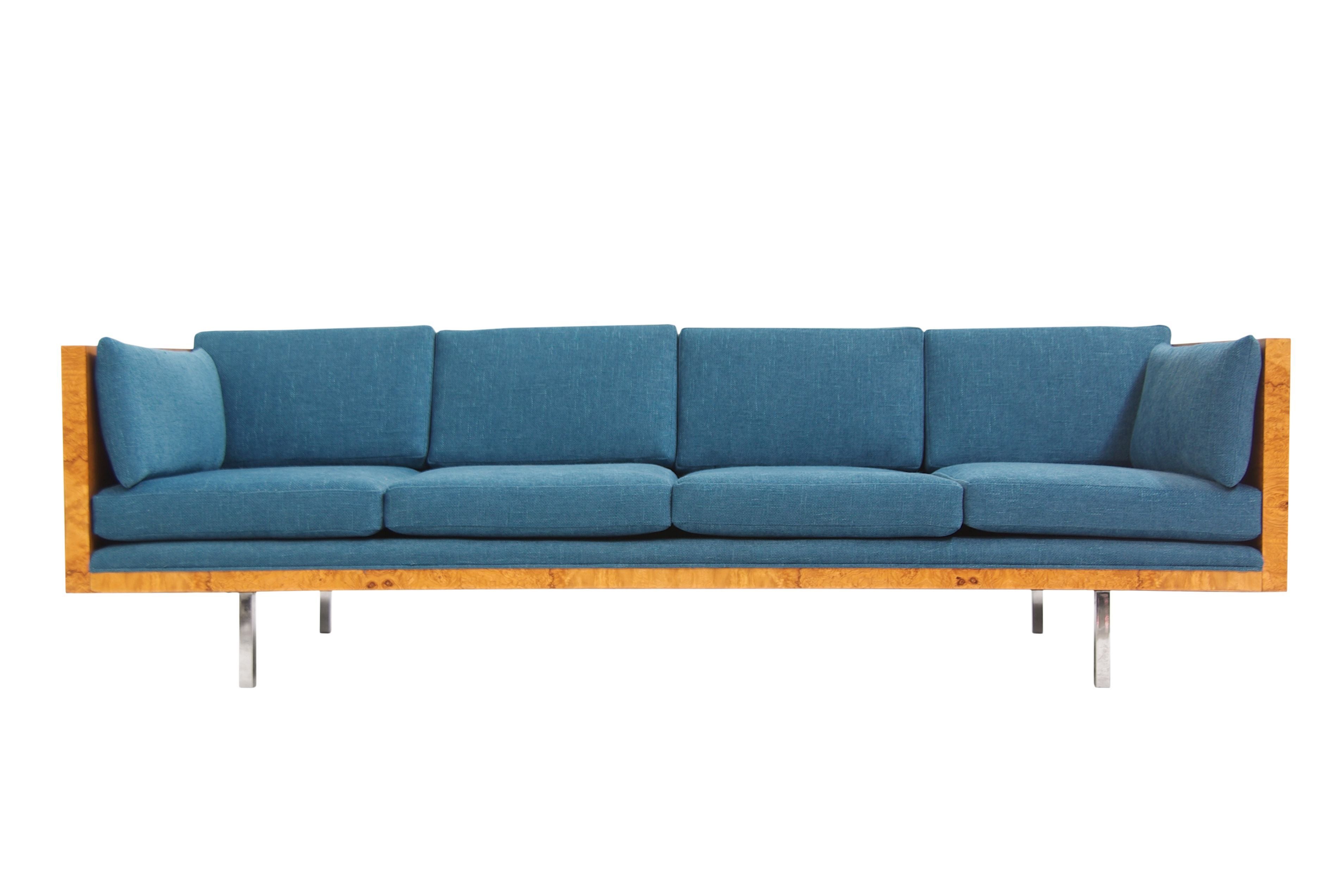 Thayer-Coggin Burl Wood Sofa by Milo Baughman