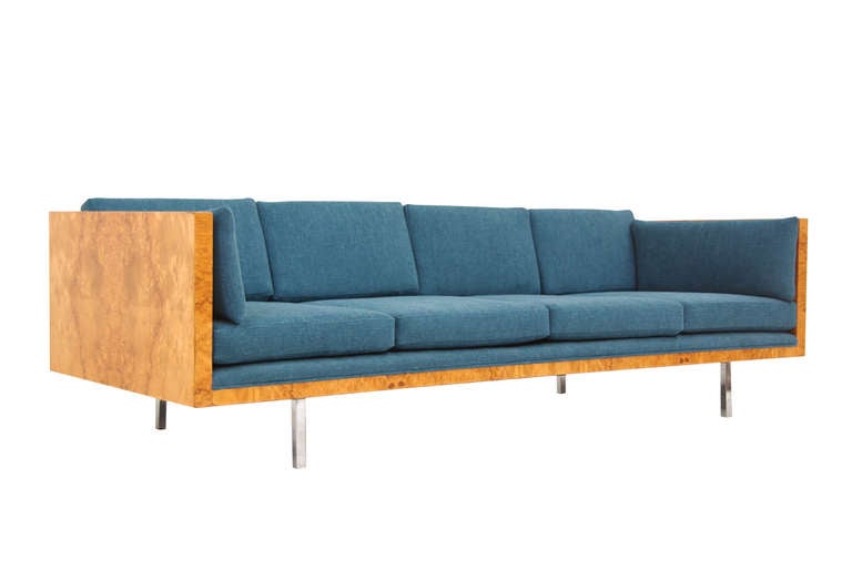 Mid-Century Modern Thayer-Coggin Burl Wood Sofa by Milo Baughman