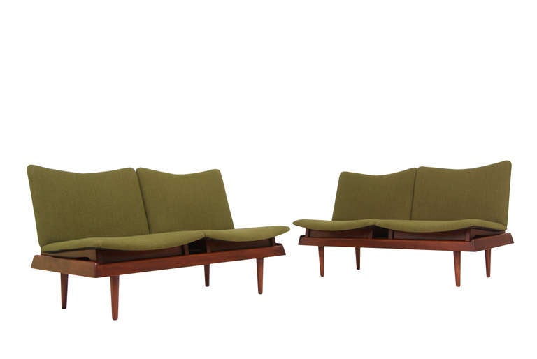 Mid-Century Modern Danish Modern Walnut Modular Sofa by Hans Olsen