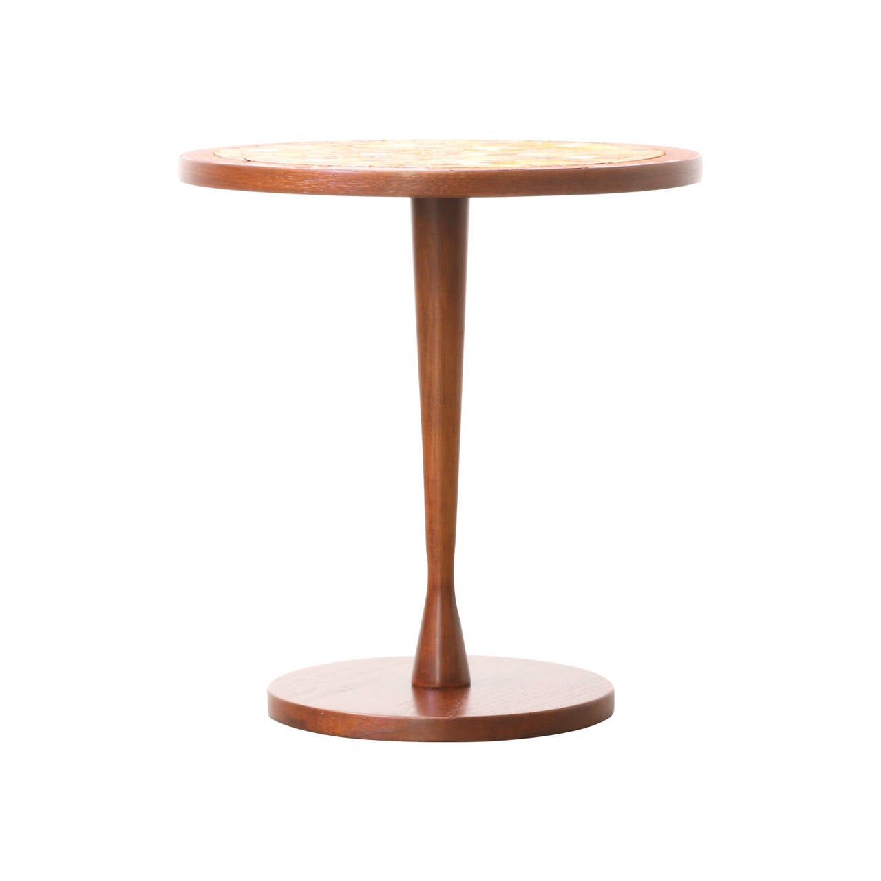 Mid-Century Mosaic Tile Top Side Table