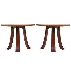 Hexagonal Copper Top Side Tables by Harvey Probber