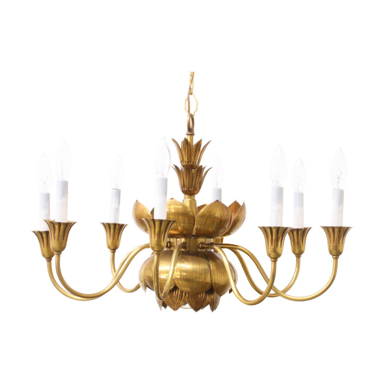 Designer: Feldman Lightning Co.
Manufacturer: Feldman Lightning Co.
Period/Style: Mid Century Modern
Country: United States
Date: 1970’s

Dimensions: 15″H x 25″W
Materials: Brass
Condition: Excellent – Shows Nice Patina
Number of Items: