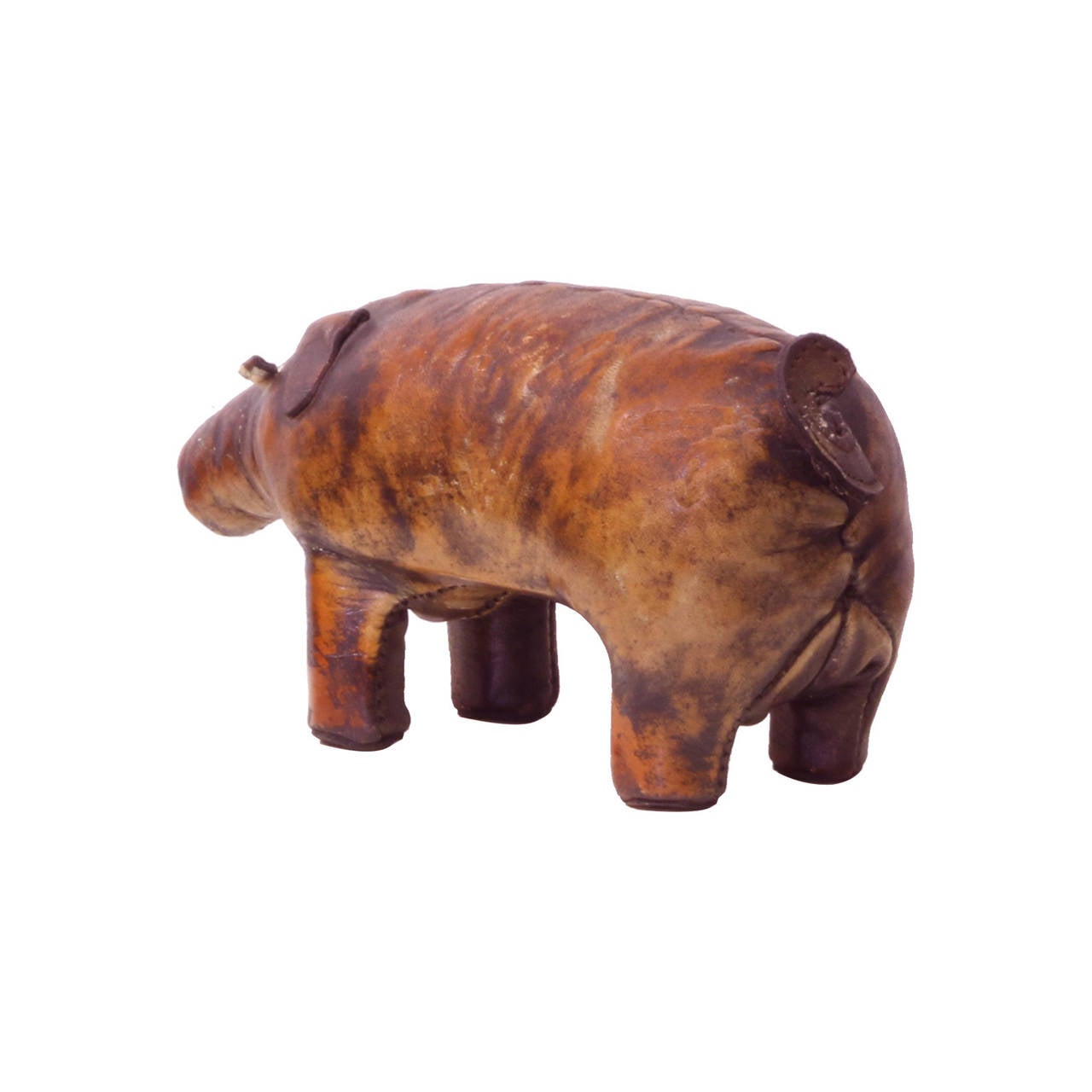 Mid-Century Modern Vintage Rare Small Leather Pig by Valenti