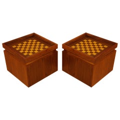 Brown & Saltman Chess Box / Side Tables by John Keal