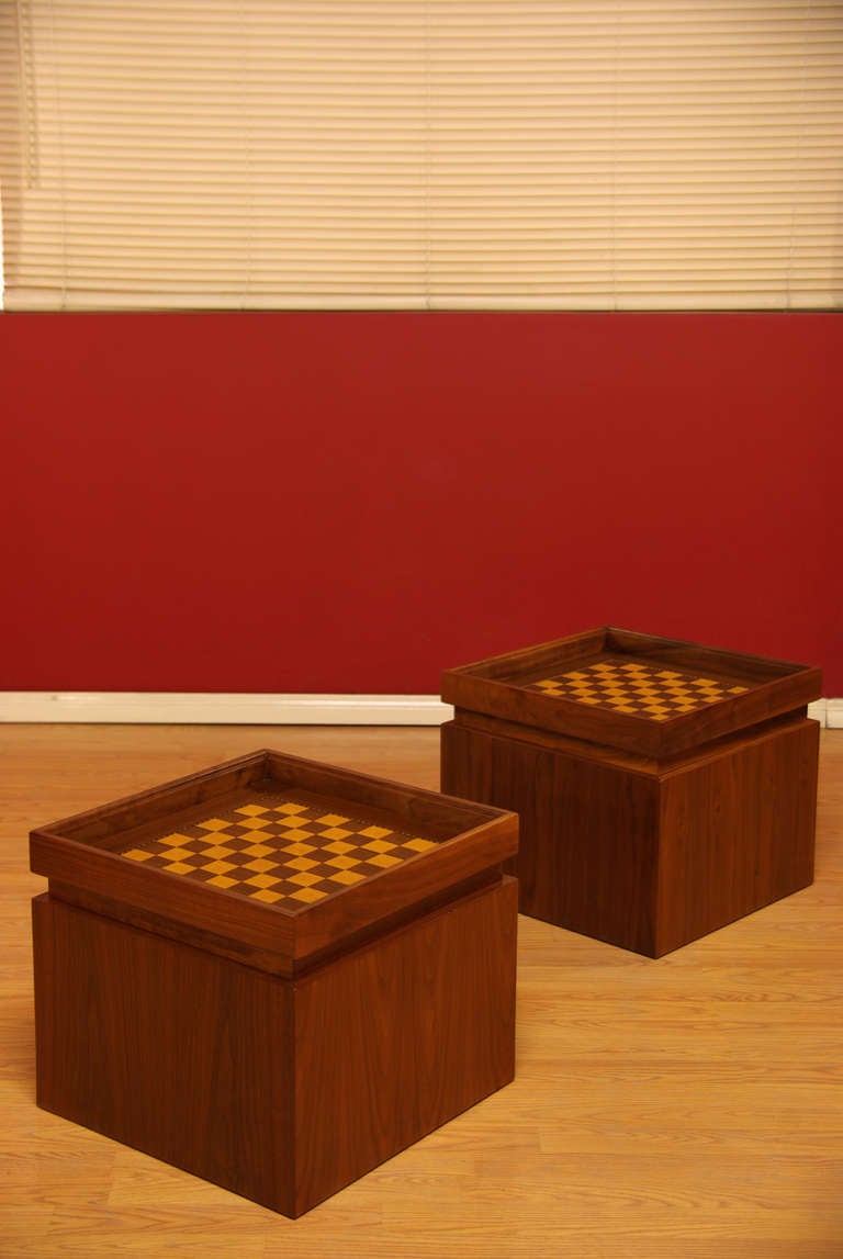 Brown & Saltman Chess Box / Side Tables by John Keal