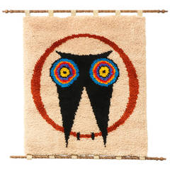 Mid Century Abstract Owl Tapestry