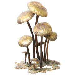 Vintage Metal Mushroom Sculpture
