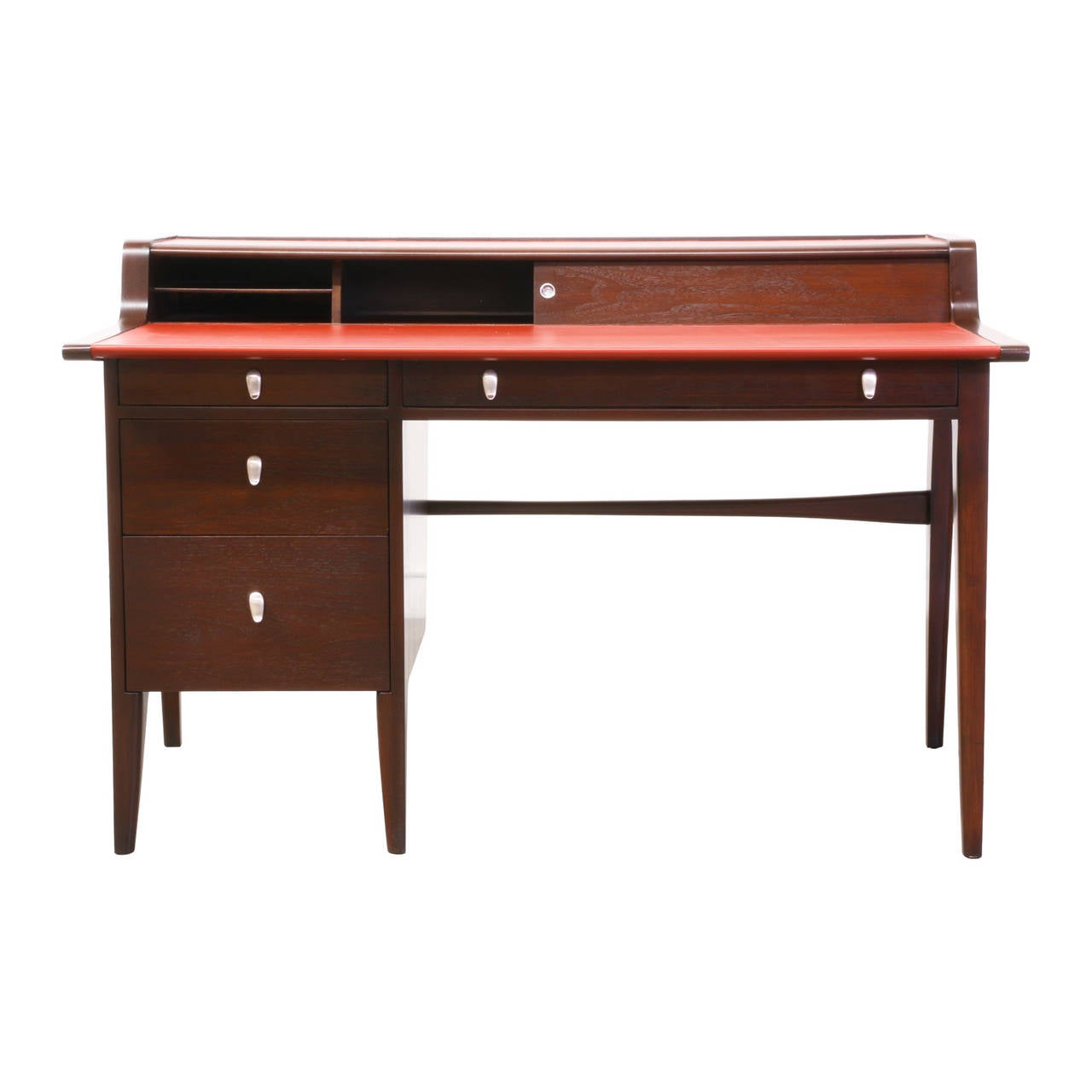 Mid-Century Modern John Van Koert “Profile” Leather-Top Writing Desk for Drexel