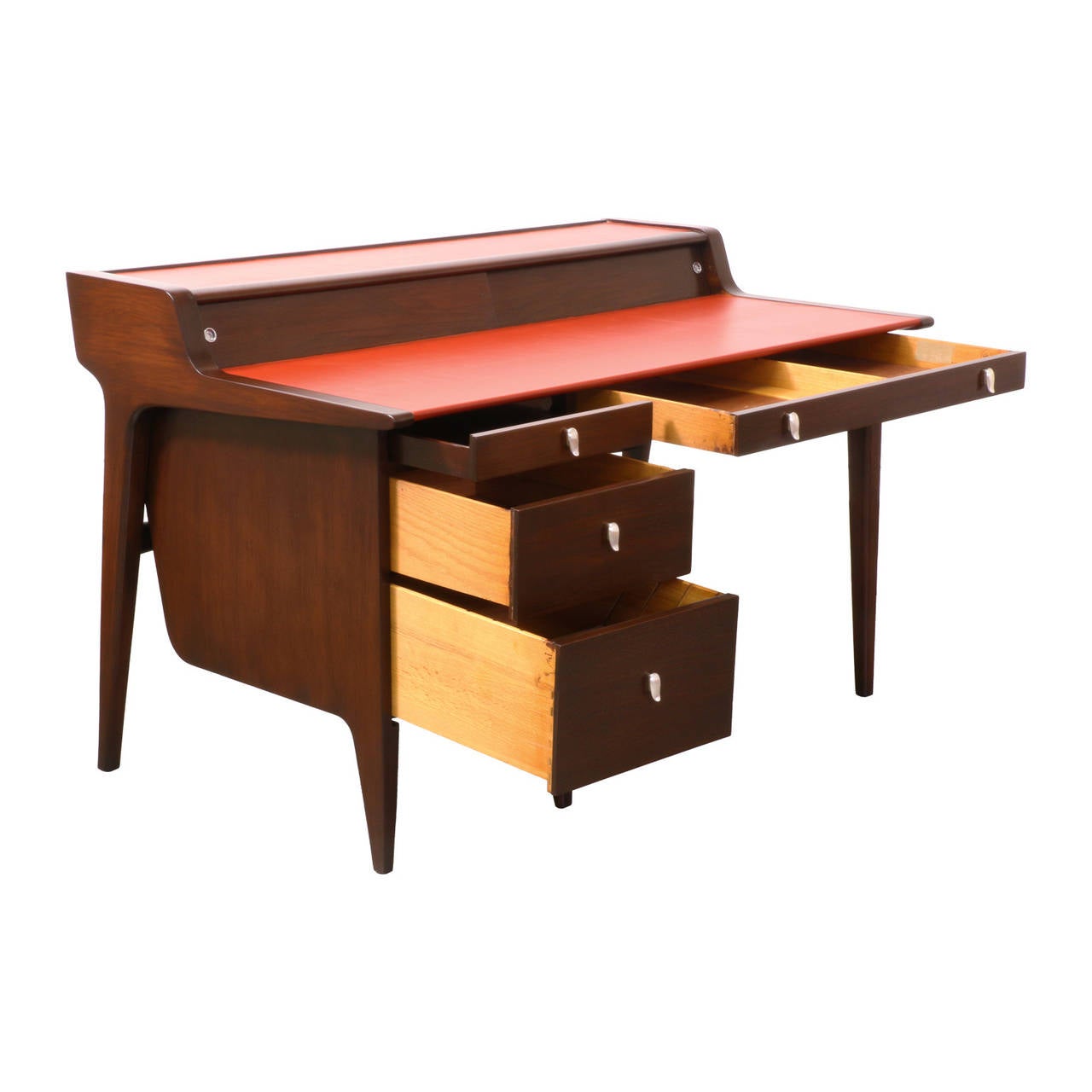 John Van Koert “Profile” Leather-Top Writing Desk for Drexel In Excellent Condition In Los Angeles, CA