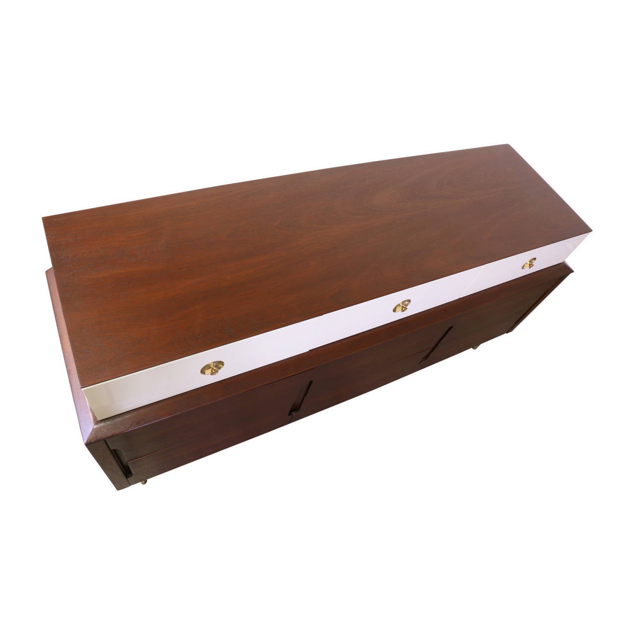 American Mid Century Two-Tone Lacquered and Walnut Dresser