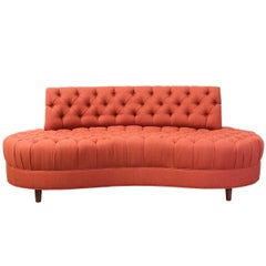 Mid Century Tufted Bean Shaped Sofa