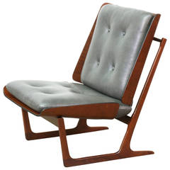 Midcentury Molded Plywood “Sled” Lounge Chair