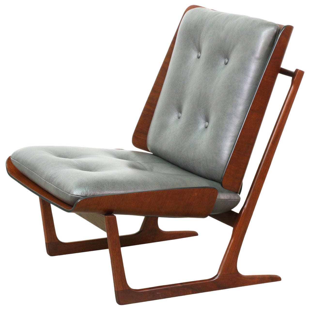 Midcentury Molded Plywood “Sled” Lounge Chair
