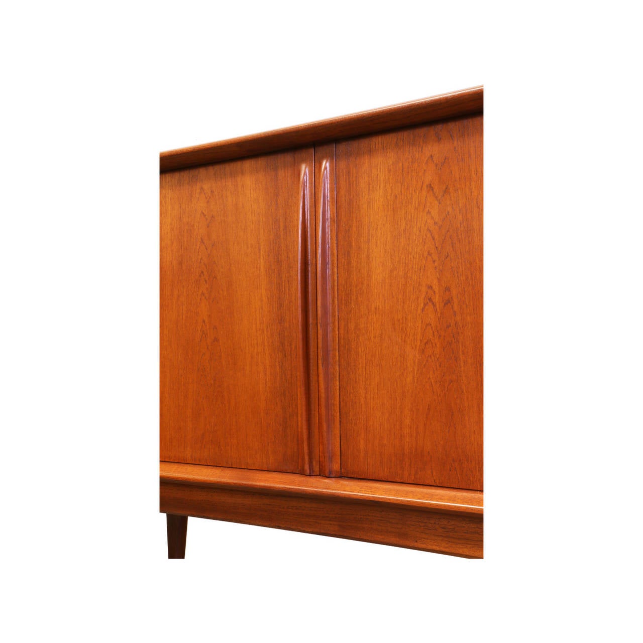 Mid-20th Century Danish Modern Teak Tambour Door Credenza by Bernhard Pedersen & Son