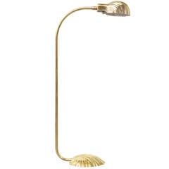 Vintage Brass Shell Floor Lamp by Stiffel